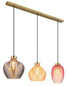 Preview: Globo Pendelleuchte Jessica 3-flammig E27 Goldfarben matt Metall Glas 120x90cm