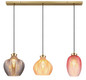 Preview: Globo Pendelleuchte Jessica 3-flammig E27 Goldfarben matt Metall Glas 120x90cm