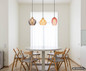 Preview: Globo Pendelleuchte Jessica 3-flammig E27 Goldfarben matt Metall Glas 120x90cm