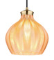Preview: Globo Pendelleuchte Jessica E27 Goldfarben matt amber Metall Glas Ø22cm