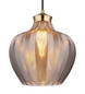 Preview: Globo Pendelleuchte Jessica E27 Goldfarben matt rauchfarben Metall Glas Ø25cm