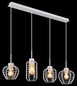Preview: Globo Pendelleuchte Nesa 4-flammig E27 Weiß matt Metall 120x90cm