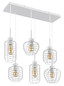 Preview: Globo Pendelleuchte Nesa 6-flammig E27 Weiß matt Metall 120x77,5cm