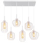 Preview: Globo Pendelleuchte Nesa 6-flammig E27 Weiß matt Metall 120x77,5cm
