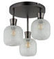 Preview: Globo Deckenleuchte Brokana 3-flammig E14 Schwarz-chrom matt Metall Glas Ø33cm