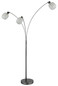Preview: Globo Stehleuchte Brokana 3-flammig E14 Schwarz-chrom matt Metall Glas 200,5cm