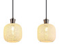 Preview: Globo Pendelleuchte Brokana 4-flammig E14 Schwarz-chrom matt Metall Glas 120x106cm