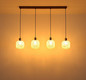 Preview: Globo Pendelleuchte Brokana 4-flammig E14 Schwarz-chrom matt Metall Glas 120x106cm