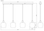 Preview: Globo Pendelleuchte Brokana 4-flammig E14 Schwarz-chrom matt Metall Glas 120x106cm