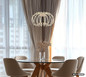Preview: Globo LED Pendelleuchte Ribbon 40W warmweiss Sandfarben matt Metall Aluminiumstäbe Ø40cm
