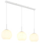 Preview: Globo Pendelleuchte Andre 3-flammig E27 Weiß matt opal Metall Glaskugeln 120x90cm