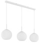 Preview: Globo Pendelleuchte Andre 3-flammig E27 Weiß matt opal Metall Glaskugeln 120x90cm