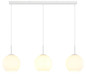 Preview: Globo Pendelleuchte Andre 3-flammig E27 Weiß matt opal Metall Glaskugeln 120x90cm