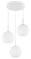 Preview: Globo Pendelleuchte Andre 3-flammig E27 Weiß matt opal Metall Glaskugeln Ø46cm