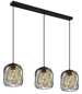 Preview: Globo Pendelleuchte Dichti 3-flammig E27 Schwarz matt Metall Metallgeflecht 150x84cm