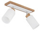 Preview: Globo Strahler Rowena 2-flammig E27 Braun opal matt Holz Glas 60x22cm