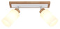 Preview: Globo Strahler Rowena 2-flammig E27 Braun opal matt Holz Glas 60x22cm