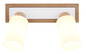 Preview: Globo Strahler Rowena 2-flammig E27 Braun opal matt Holz Glas 60x22cm