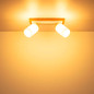 Preview: Globo Strahler Rowena 2-flammig E27 Braun opal matt Holz Glas 60x22cm
