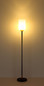 Preview: Globo Stehleuchte Rowena E27 Schwarz matt opal matt Metall Glas 150cm