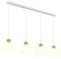 Preview: Globo Pendelleuchte Swanson 4-flammig E27 Weiß matt Metall Glas 120x113cm