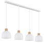 Preview: Globo Pendelleuchte Swanson 4-flammig E27 Weiß matt Metall Glas 120x113cm