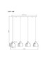 Preview: Globo Pendelleuchte Swanson 4-flammig E27 Weiß matt Metall Glas 120x113cm