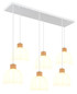 Preview: Globo Pendelleuchte Swanson 6-flammig E27 Weiß matt Metall Glas 120x105cm