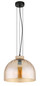 Preview: Globo Pendelleuchte Swanson E27 Schwarz matt amber Metall Glas Ø30cm