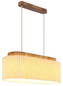 Preview: Globo Pendelleuchte Jannie 3-flammig E27 Braun naturfarben Holz Leinen 150x70cm