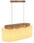 Preview: Globo Pendelleuchte Jannie 3-flammig E27 Braun naturfarben Holz Leinen 150x70cm