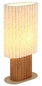 Preview: Globo Tischleuchte Jannie E27 Braun naturfarben Holz Leinen 45x23cm