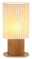 Preview: Globo Tischleuchte Jannie E27 Braun naturfarben Holz Leinen 45x23cm