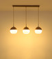 Preview: Globo Pendelleuchte Ragusa 3-flammig E27 Sandfarben matt Metall Glaskugeln 120x90cm