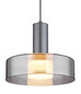 Preview: Globo LED Pendelleuchte Grant 8W warmweiss Grau matt rauchfarben Aluminium Gebürstet Glas Ø22cm