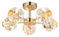 Preview: Globo LED Deckenleuchte Floriella 15W warmweiss Goldfarben klar Metall Glaskristalle Ø50cm