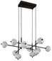 Preview: Globo LED Pendelleuchte Aida 70W CCT warm-/neutral-/tageslichtweiss Schwarz matt Metall 220x115cm