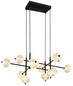 Preview: Globo LED Pendelleuchte Aida 70W CCT warm-/neutral-/tageslichtweiss Schwarz matt Metall 220x115cm