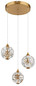 Preview: Globo LED Pendelleuchte Virina 24W warmweiss Goldfarben klar Metall K9 Kristalle Ø41cm