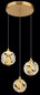 Preview: Globo LED Pendelleuchte Virina 24W warmweiss Goldfarben klar Metall K9 Kristalle Ø41cm