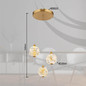 Preview: Globo LED Pendelleuchte Virina 24W warmweiss Goldfarben klar Metall K9 Kristalle Ø41cm