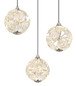 Preview: Globo LED Pendelleuchte Virina 24W warmweiss Verchromt klar Metall K9 Kristalle Ø41cm