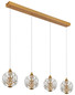 Preview: Globo LED Pendelleuchte Virina 32W warmweiss Goldfarben klar Metall K9 Kristalle 150x93cm