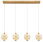 Preview: Globo LED Pendelleuchte Virina 32W warmweiss Goldfarben klar Metall K9 Kristalle 150x93cm