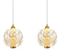 Preview: Globo LED Pendelleuchte Virina 32W warmweiss Goldfarben klar Metall K9 Kristalle 150x93cm