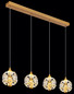 Preview: Globo LED Pendelleuchte Virina 32W warmweiss Goldfarben klar Metall K9 Kristalle 150x93cm