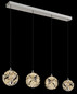 Preview: Globo LED Pendelleuchte Virina 32W warmweiss Verchromt klar Metall K9 Kristalle 150x93cm