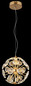 Preview: Globo LED Pendelleuchte Virina 12W warmweiss Goldfarben klar Metall K9 Kristalle Ø28cm