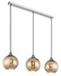 Preview: Globo Pendelleuchte Lourdes 3-flammig E27 Weiß verchromt Metall Glaskugeln 129x86cm