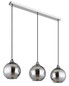 Preview: Globo Pendelleuchte Lourdes 3-flammig E27 Weiß verchromt Metall Glaskugeln 129x86cm